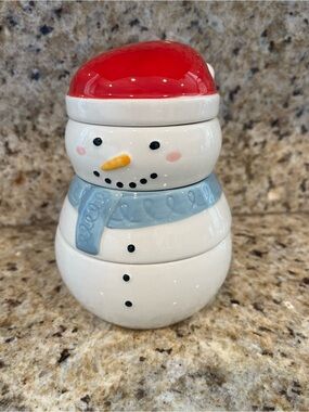 Bakeshop Ceramic Christmas Snowman Measuring Cups